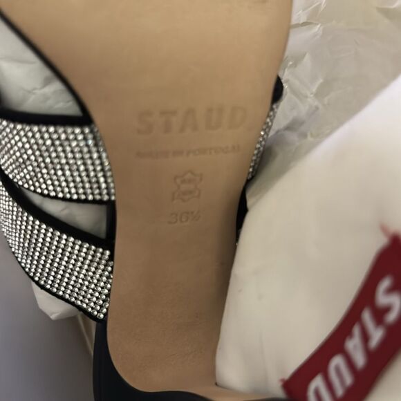 2 NIB 595.00 STAUD
Women's Sonny Rhinestone High Heel Mules 36.5 - Picture 7 of 10